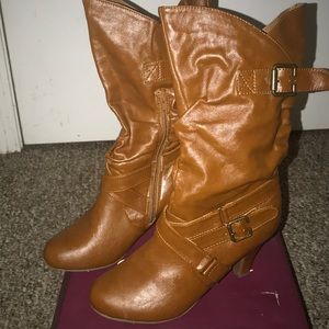 Brown boot heels